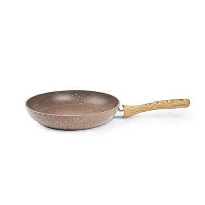 Immagine di Excelsa Wood &amp; Stone Padella Antiaderente 28 cm, Alluminio Forgiato, Marrone