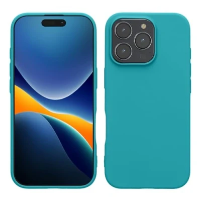 Immagine di kwmobile Custodia Compatibile con Apple iPhone 16 Pro Cover Back Case per Smartphone in Silicone TPU Protezione Gommata petrolio matt