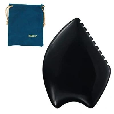 Immagine di Guasha Viso Pietra nera naturale Gua Sha Pettine Massaggiatore Strumenti