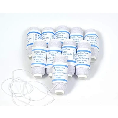 Immagine di Matsa Arricciatura, 0,7 mm, Bobine di Filo Macchina Cucire, Cordino Elastico per Estensioni, Piegatura, Uncinetto Cucito, Braccialetti, Bianco, 300m
