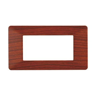 Immagine di Placca Compatibile Con Vimar Plana, Placche In Plastica, 1 Pezzo (4 Posti/Moduli,Radica)