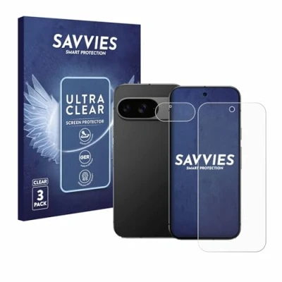 Immagine di savvies (6 Pezzi Pellicola Protettiva per Google Pixel 9 (Fronte+Fotocamera) Protezione Schermo Trasparente