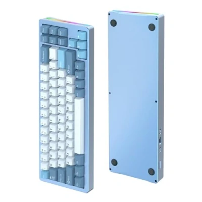 Immagine di ATTACK SHARK M71 Tastiera da gioco meccanica in alluminio CNC, Tri Mode BT5.0/2.4G wireless/cablata, 4600mAh ricaricabile, 68% Hotswap Gasket, illuminazione RGB 14 Chroma per MAC&amp;WIN Song of Summer