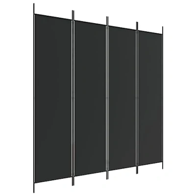 Immagine di vidaXL Divisorio a 4 Pannelli Nero 200x200 cm in Tessuto