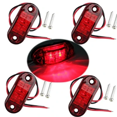 Immagine di Futheda 4pcs Red IP65 12 V/24 V Ovale lampade luci di Posizione Laterali, Anteriori a LED Universale indicatore per Camion Caravan Van Auto Bus Barche
