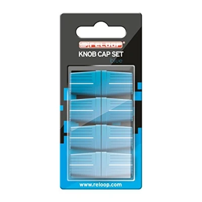 Immagine di Reloop Knob Cap Set blue 8 tappi per manopole, Rivestimento in gomma una presa sicura, Compatibile con la maggior parte dei mixer e controller DJ, blu