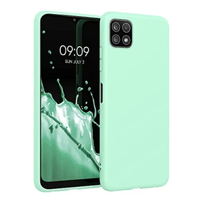 Immagine di kwmobile Custodia Compatibile con Samsung Galaxy A22 5G Cover Back Case per Smartphone in Silicone TPU Protezione Gommata menta matt