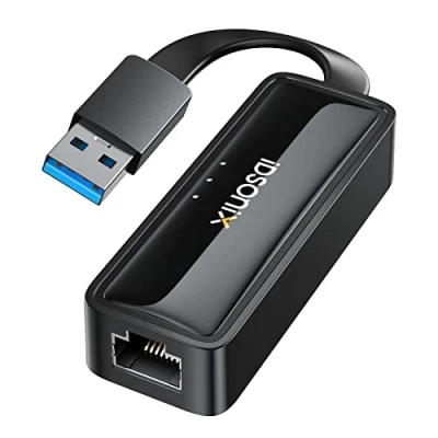 Immagine di iDsonix USB Adattatore Ethernet, 3.0 a 10/100/1000 LAN Network RJ45 Gigabit Ethernet Converter compatibile con Nintendo Switch, MacBook, Laptop