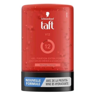 Immagine di Schwarzkopf Taft gel per capelli e pelle, V12, asciugatura rapida, fissaggio extra forte, delicato sui sulla senza effetto appiccicoso, formula Provitamina B5 300 ml