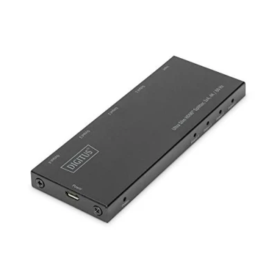 Immagine di Digitus DS 45323 4 Porte Distributore, splitter HDMI Display a LED , Contenitore in metallo, Predisposto Ultra HD 4096 x 2160 Pixel Nero