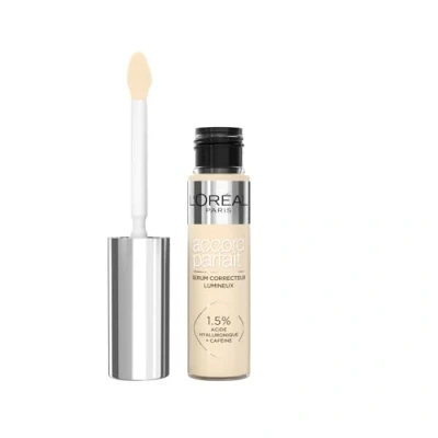 Immagine di L&#039;Oréal Paris Correttore in Siero Liquido, Formula con Acido Ialuronico e Caffeina, Idratazione 24H, Finish Luminoso, Accord Parfait, Tonalità: 0.5D Dorata, 11 ml