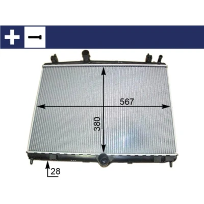 Immagine di MAHLE ORIGINAL CR 2113 000S Radiatore motore 380 563 23 con bullone/vite Alette di raffreddamento montate meccanicamente CITROËN: C5 III Station Wagon