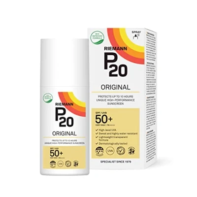 Immagine di RIEMANN P20 SPF50 +Plus Spray originale da 200 ml, protezione solare avanzata Tripla ad alte prestazioni, resistenza al sudore, protegge fino a 10 ore, molto resistente all&#039;acqua, elevata p