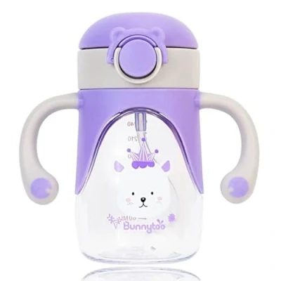Immagine di 280 ml Training Cup,1 Bicchiere Antigoccia Bambini,con Beccuccio Ergonomico in Silicone,Una Tazza 6+Mesi per Imparare a Bere,Tazza Starter Cup con Manici Antiscivolo e Beccuccio,senza BPA Blu (Viola)