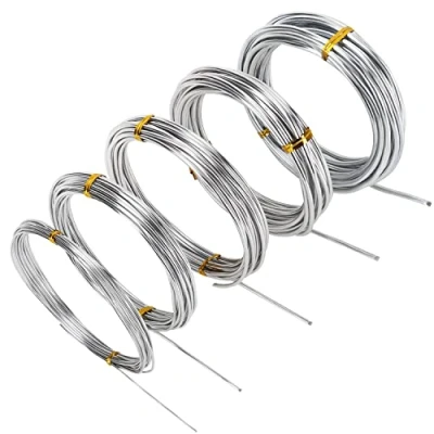 Immagine di Filo Alluminio per Bigiotteria Argentato, 5 Misure (1, 1.5, 2, 2.5 e 3mm) Metri di Lunghezza Matassa Ferro Modellabile Metallico Gioielleria, Bricolage ed Arte