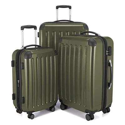 Immagine di HAUPTSTADTKOFFER ALEX set di 3 valigie, valigie rigide, trolley, bagaglio da viaggio opaco, viaggio, TSA, 4 ruote doppie (S, M e L), Avocado