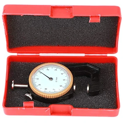 Immagine di Spessimetro da 0 A 10 Mm, Misuratore di Spessore Con Quadrante Rotondo Portatile, per Testa Piatta Bordo in Pelle Gioielli(Flat Head )