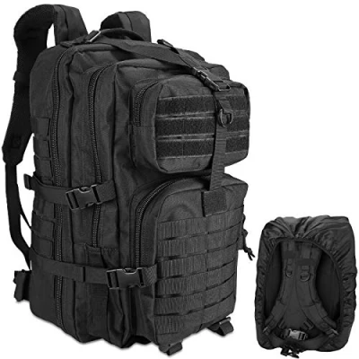 Immagine di ProCase Zaino Tattico Militare con Parapioggia , 48L Pacchetto di Assalto Grande Capacità 3 Giorni Borsa Go per Caccia, Trekking e Campeggio Altre Attività All&#039;aperto Nero