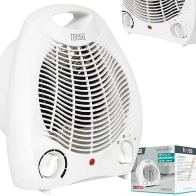 Immagine di Teesa TSA8025 Termoventilatore con 3 modalità di funzionamento, 2 impostazioni calore (1000 W, 2000 W), termostato regolabile, protezione contro il surriscaldamento, bianco