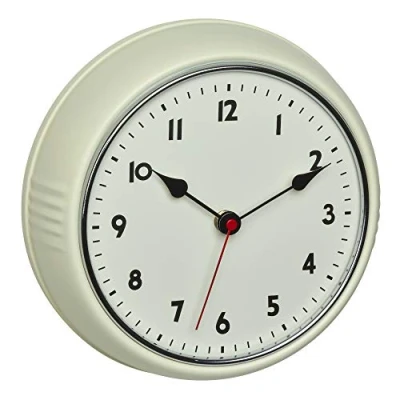 Immagine di TFA Dostmann Orologio da parete analogico radiocontrollato, 60.3541.09, design retrò, con lancetta dei secondi, in metallo, beige