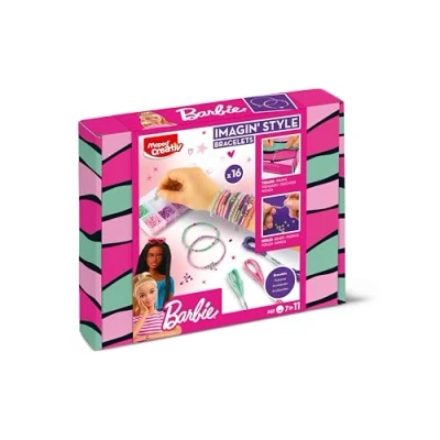 Immagine di Maped Creativ Imagin&#039;Style Bracciali Barbie Tessitura guidata per realizzare gioielli Attività 16 braccialetti intrecciati, perline e ciondoli, bambini dai 7 anni