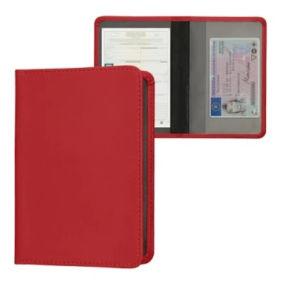 Immagine di kwmobile Custodia in pelle PU per Libretto Circolazione Auto Cover Portalibretto con Scomparti Tessere Patente Foderina Porta Documenti rosso scuro