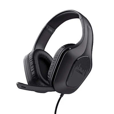 Immagine di Trust Gaming GXT 418 Rayne Cuffie Leggere per PC Xbox PS4 PS5 Switch Mobile, Driver da 50 mm, Jack Audio 3.5 Cavo 2m, con Microfono Over Ear, Nero