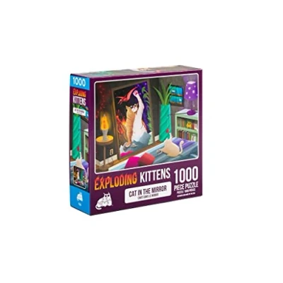 Immagine di Exploding Kittens Jigsaw Puzzles For Adults Cat In The Mirror 1000 Piece Family Fun &amp; Game Night