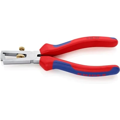 Immagine di Knipex Pinza spelacavi con molla di apertura universale cromata, rivestiti in materiale bicomponente 160 mm (confezione self service/blister) 11 05 SB