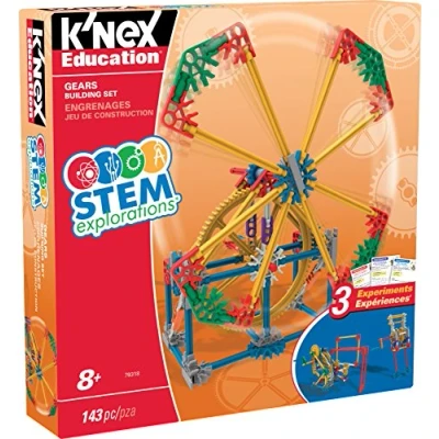 Immagine di Set Da Costruzione Igranaggi Esplorazione STEM, K’NEX Education, Basic Fun, 79318, kit apprendimento con 3 progetti funzionanti, giocattoli per costruzioni bambini e bambine dagli 8 anni in su