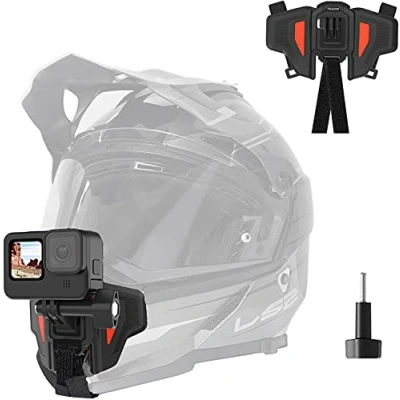 Immagine di Cinturino per Casco Anteriore Curvo con J Hook GoPro Hero 2018, 7/6/5/4/3,/Session, Xiaomi YI 4K/4K+/LITE, SJCAM, AKASO, Campark, Apeman, Victure, Crosstour Accessori Attacco