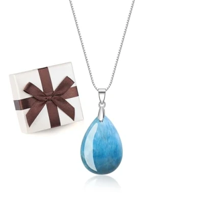 Immagine di COAI Collana da Donna in Argento Sterling con Ciondolo Goccia d’Acqua Apatite