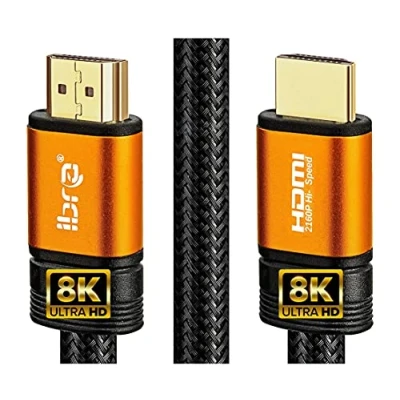 Immagine di Cavo HDMI di Orange IBRA 2.1 8K ultra veloce a 48 Gbps Supporta 8K@60HZ,4K@120HZ,4320p,compatibile con Fire TV, supporto 3D, funzione Ethernet, UHD, 3D Xbox PlayStation PS3 PS4 PC ecc 1M