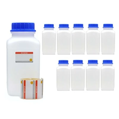 Immagine di 10 X Vasetto di bottiglie con tappo a vite, sostanze chimiche, Laboratorio Bottiglia Coperchio come contenitore per cucina laboratorio, o hobby, trasparente, 10x 2500 ml