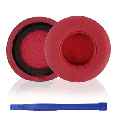 Immagine di Aiivioll Mixr Cuscinetti di ricambio per auricolari in pelle PU, compatibili con cuffie Beats by Dr. Dre (rosso)