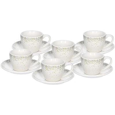 Immagine di Tognana Astrid, set 6 tazze caffè con piatto, new bone china, Bianco