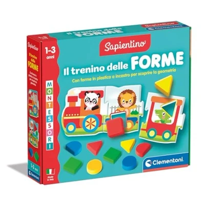 Immagine di Clementoni Sapientino Trenino 1 Anno, Flashcards Puzzle, Schede Educative Bambini, Gioco Montessori per Imparare Le Forme, Italiano, Made in Italy, 16865, Multicolore
