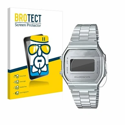 Immagine di brotect Pellicola Protettiva Vetro per Casio A168WEM 7EF Protezione Schermo [Durezza Estrema 9H, Chiaro]