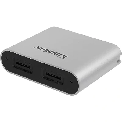 Immagine di Kingston Lettore hub per schede di memoria esterno USB C® 3.2 (Gen 1) Argento/Nero