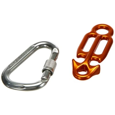 Immagine di Climbing Technology Grove Kit Discensore Assicuratore Multifunzione con Moschettone, Arancione