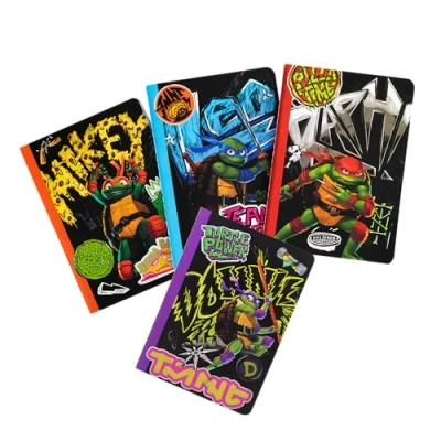 Immagine di Ninja Turtles TMNT Taccuino con 4 quaderni A6, 40 pagine a righe, diversi motivi, prodotto ufficiale