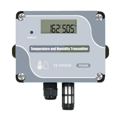 Immagine di ClAZTyict Sensore di umidità temperatura RS485 Modbus RTU Trasmettitore industriale digitale e fissato al muro