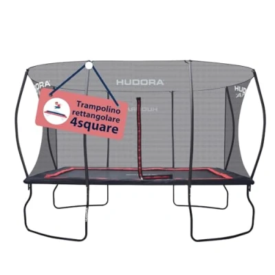 Immagine di HUDORA trampolino elastico 4square da esterno rettangolare 244x366/215x305cm sportivo per carico fino a 120 kg tappeto familiare salti con slanci di qualità