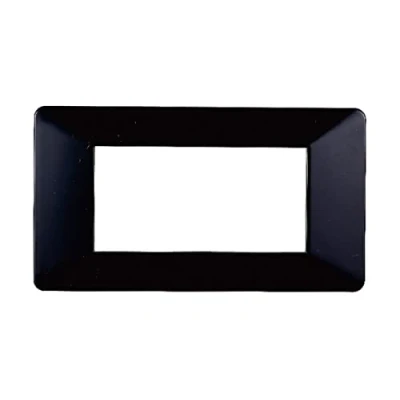 Immagine di Placca Compatibile Con Vimar Plana, Placche In Plastica, 1 Pezzo (4 Posti/Moduli,Nero)