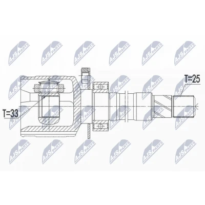 Immagine di NTY NPW FT 046 Kit Giunto Omocinetico Cambio manuale Assale anteriore Dx FIAT: Grande Punto Hatchback, Evo Fiorino MPV