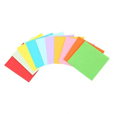 Immagine di Carta Pieghevole Origami 520 Fogli, Fronte / Retro, Quadrata 10 Colori Vivaci Per Arti E Mestieri, 7x7 Cm, Stesso Colore Su Entrambi I Lati