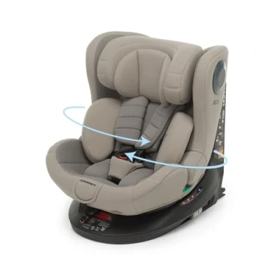 Immagine di Foppapedretti FP360 Quick i Size, Seduta Girevole a 360, per bambini da 40 150 cm di altezza, 0 12 anni, conforme ECE R129, Fissaggio Dualfix (Isofix e non), Safe Body Protection, Desert