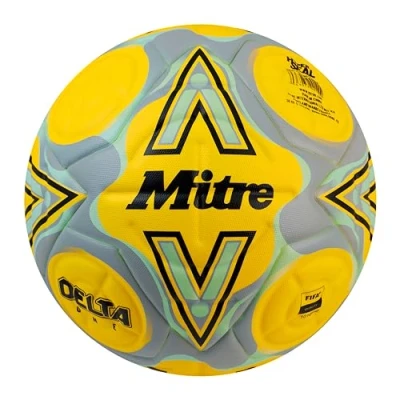 Immagine di Mitre Delta Pallone da calcio, resistente, ottima precisione e consistenza, giallo fluo/nero/grigio circular, 5