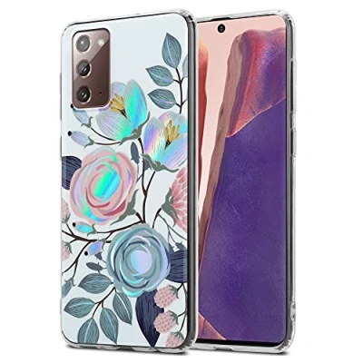 Immagine di Cadorabo Custodia compatibile con Samsung Galaxy NOTE 20 in PEONIE FIORI per Cellulare Silicone TPU otivo Floreale Protettiva Posteriore Ultra Sottile Bumper