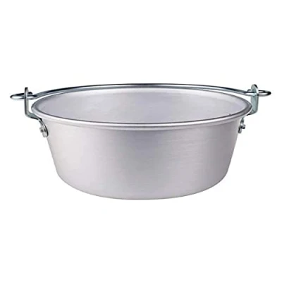 Immagine di Pentole Agnelli Family Cooking Alluminio Paiolo con Manico ad Arco, Argento, 24 cm